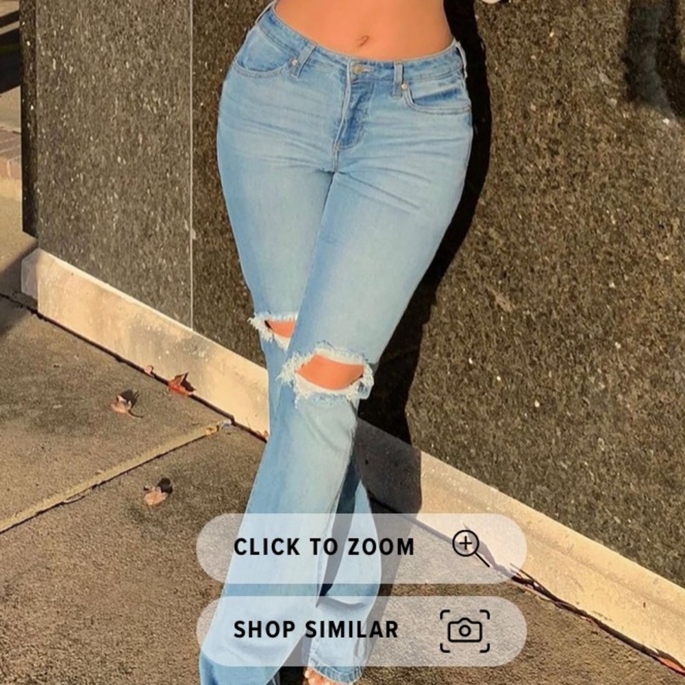 Fashion nova Midrise distressed jean